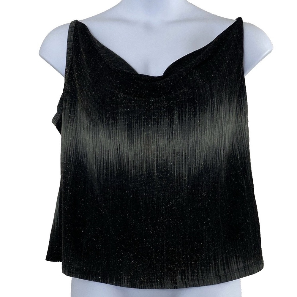 Vintage Y2K Mine USA Draped Neck Sleeveless Ombre Metallic Top - 3X